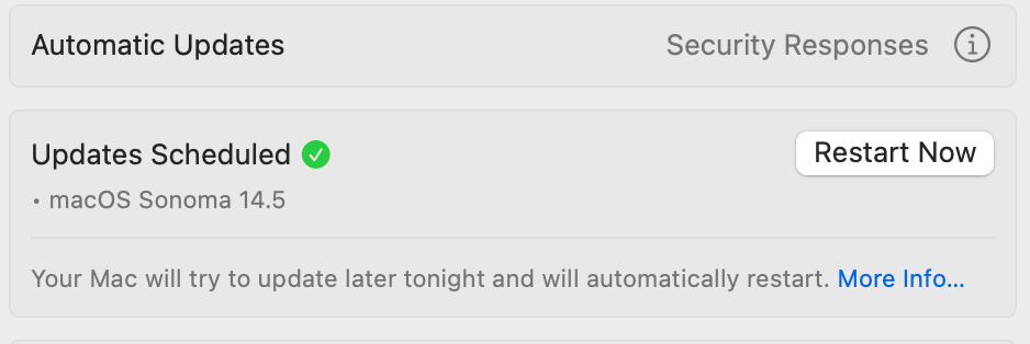 MAC OSX update notification